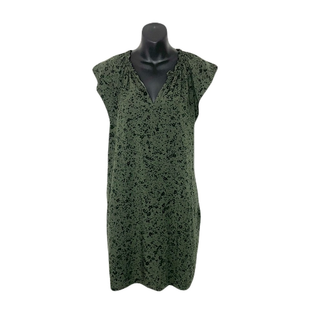 GAP Green and Black Floral  Dress with Pockets